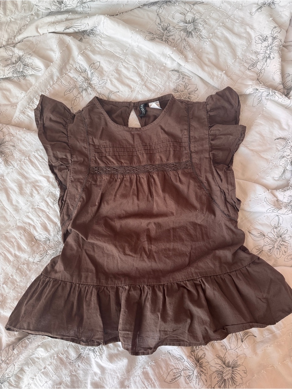 H&M Chocolate Brown Sleeveless Top with Label Detail